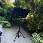 Black Metal Tripod Sheet Music Stand Height-adjustable Foldable  36in Collapsed