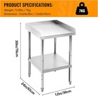 Stainless Steel 12  X 24  Commercial Kitchen Work Prep Table Restaurant Kitchen
