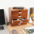Wooden Storage Box With 4 Drawers Vintage Office Supplies And Accessories Letter
