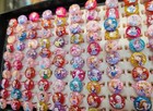 150pcs Wholesale Mixed Cute Princess  Kids Resin Shiny Rings Party Gift Jewelry
