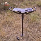 Leather Walking Stick With Seat Coffee Brown Hunting Stick Folding Walking Seat