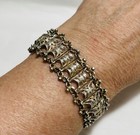 Antique European 800 Silver Filigree Bracelet 7 5 Inches Signed True Vintage