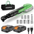 Workprox 20v 3 8  Cordless Electric Ratchet Wrench Kit 2 Battery 74ft-lbs 250rpm