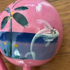 Vintage Pink Hand Painted Mexican Maracas Gourd Shaker Music Mexico Cozumel