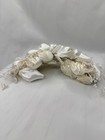 Vintage Bridal Headpiece Satin Flowers Pearl Beaded Comb