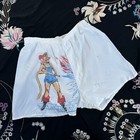 Vintage 1950s Hand Painted Pin Up Boxers Rayon Firegirl Novelty Shorts