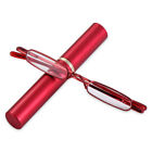 Spring Hinge Reading Glasses In Compact Aluminum Tube Hard Case Readers In Tube