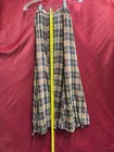 Vintage White Stag Plaid Maxi Layered Skirt Boho Broomstick Womens Small S 28 30