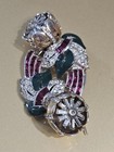 Antique 1938  Coro Duette Quivering Camelia  Dress Clip Brooch