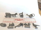 Vintage Pewter Miniature Figurines  70 s -lot Of 9 Pieces
