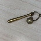 Vintage Baseball Bat And Ball Charm Keychain