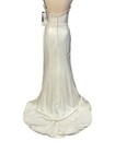 Lillian West Ivory Silver Beaded Strapless Jersey Wedding Gown Size 10  1199
