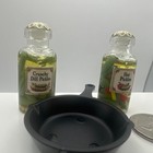 Miniature Cast Iron Skillet With Glass Pickle Jars     1 6 Scale Dollhouse Decor