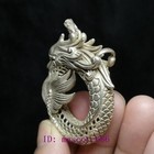 2 4 Inch Old China Tibet Silver Carving Dragon Necklace Pendant Gift Collection