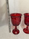 Vintage Ruby Red Viking Glass Arlington Water Goblets Wine Mcm 7 