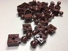 New Lego Dark Brown Technic Brick Modified 2x2 Ball   Axle Hole 57909b X25
