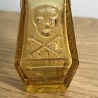 Wheaton Nj Poison Skull Bones Rip Mini Amber Glass Coffin Bottle Vintage