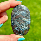 Large Arfvedsonite Palm Stone Healing Reiki Crystal Stone Gift Home Decor 1pc
