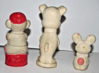 Lot Of 3 Vintage Rubber Squeak Squeeze Toys   e 
