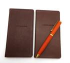 Address Book Personal Pocket Size 3x6  Soft Leather Cover Graphic Image Brown