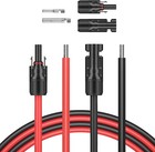5ft 1 Pair Black red Solar Panel Extension Cable Wire Solar Connectors 10 Awg