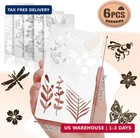 6 Pcs Mixed Metal Stencil Wood Stencil Templates Stencils For Journaling