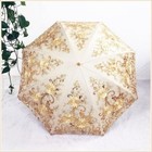 Vintage Lace Uv Sun Parasol Folding 3d Flower Embroidery Umbrella