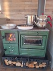 Green Enameled Wood Burning Stove With Oven  Wood Cook Stove