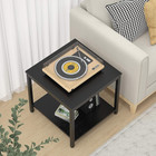 Side Table 20 Inch Square  2-tier Coffee Tea End Table Nightstands For Sofa Couc