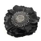 Fabric Flower Hair Clip Brooch Set 4 Red Black Fascinator Hat Corsage Pin