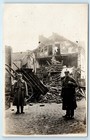 Wwi German Soldier With Helmet Rifle On Guard Photo Postcard