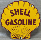 Vintage Shell Gasoline Porcelain Sign Gas Station Pump Plate Motor Oil Service