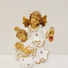 Vtg Angel Guardians With Baby  5055 Figurine Italy White Gold Wings