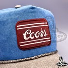 Coors Beer Hat Vintage Retro Sky Blue Khaki Trucker Rope Hat Cap 80s 90s