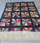 Antique Crazy Quilt Bedspread Cover Colorful 88 X 65 As Is 