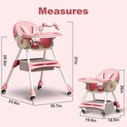 Foldable Baby High Chair 4-in-1 Foldable Reclining Feeding Table Chair Seat 7 He