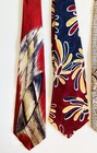 Vintage 1940s 1950s Lot Of 3 Wide Ties Abstract  Rose  Jazz  Rockabillly