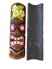 Set Of 2 20  Tiki Mask Hawaiian Wall Art Island Home Decor Tribal Bar Tropical