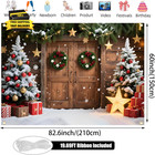 7x5ft Christmas Backdrop For Photography - Rustic Barn Wood Door With Xmas Tree 