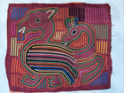 Mola Vintage Panama Fabric Art Mythic Two-headed Bird Textile Kuna Panama