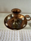 Vintage Candleholder Copper  Plated Metal Chamber-stick   Tapered Candle W Loop