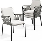 Dining Chairs Set Of 4 Wicker Rattan Woven Outdoor Patio Chair Armchair Backyard