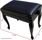 Genuine Leather Ebony Adjustable Piano Bench stool chair
