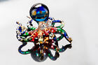 Octopus Blown Glass Miniature Aquarium Blue Figurine Handcraft Collectible Decor