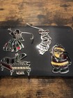 Vintage Russ Stain Glass Light Catcher Christmas Ornaments A Lot Of Four
