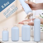 4 Pcs 8 8 Oz Plastic Travel Refillable Shampoo Bottles  Empty Squeeze  Flip  Kit