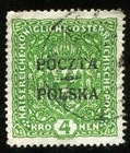 Poland 1919 Poczta Polska Overprinted On Austria 1916 Stamp Scott  54 No Gum 217