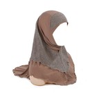 Women Patchwork Muslim Hijab Instant Islamic Head Wrap Amira Scarf Abaya Soft