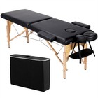 New Massage Table Massage Bed Spa Bed Portable 2 Folding W  Carry Case Black