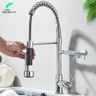 Chrome Kitchen Faucet Swivel Single Handle Sink Pull Down Sprayer Mixer Tap